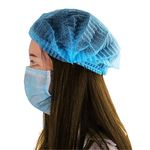 KODENIPR CLUB Women Hair Cap Hat Stretchable Blue Buoffant Cap Hats - Head Cover Hair Net For Cooking & Hygiene(200 Pieces)