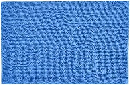 Allure Bobble Chenille Bath Mat Non Slip 50 x 80cm - Soft, Absorbent, Easy Care (Lupin Blue)