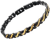 HyyMe Women's Ultra Strength Magnetic Bracelet, Therapeutic Bracelets for Women, Men's Magnetic Bracelets with 3500 Gauss Magnets, Hypoallergenic Stainless Steel Therapy Jewelry with Gift Box Adjustable Design (Black)