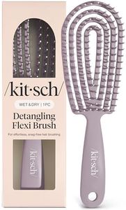 Kitsch Detangler Brush – Flexible Curly Hair Brush for Women, Men & Kids | Detangling Hairbrush with Bendable Frame and Ultra-Smooth Bristles for Wet or Dry Strands - Soft Violet