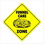 Funnel Cake Crossing Sign Zone Xing | Indoor/Outdoor | 14" Tall Plastic Sign Fried Dough Powered Sugar