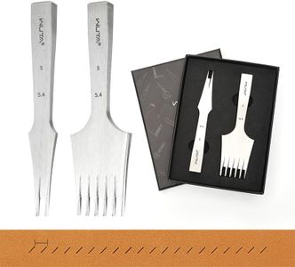WUTA Sharp French Style Pricking Iron Leather Chisel All-Polished Punching Tool Kits,Obverse 5.4mm 2+6Teeth