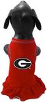 NCAA Georgia Bulldogs Cheerleader Dog Dress, Unisex-Adult, Pet Apparel, Dress-Georgia, Red, X-Large