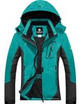 GEMYSE Women's Mountain Waterproof Ski Snow Jacket Winter Windproof Rain Jacket(Blue Grey 8301,Small)