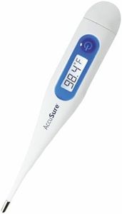 AccuSure Plastic Mt-32 Mercury-Free Digital Thermometer With Transparent Storage Case, Pack of 1