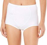 Bali Women’s Jacquard Mesh Tummy Panel Firm Control Shapewear Brief 2-Pack Fajas, White Jacquard, X-Large