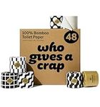 Who Gives A – Premium Bamboo Toilet Roll | Box of 48 Toilet Rolls (3-Ply, 370 Sheets) | Soft, Strong, Sustainable, Biodegradable, Plastic-Free