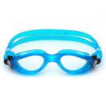 Aquasphere Kaiman Adult Swimming Goggles - The Original Curved Lens Goggle, Comfort & Fit for the Active Swimmer | Unisex Adult, Clear Lens, Light Blue/Transparent Frame