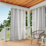 Exclusive Home Curtains EH7999-06 2-84G Indoor/Outdoor Solid Cabana Grommet Top Window Curtain Panel, Polyester, Cloud Grey, 54x84