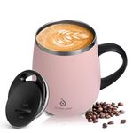 Ideus Coffee Mug 470ml (16oz), Double Wall Vacuum Insulated Stainless Steel Coffee & Tea Cup w/Non-Slip Handle & Slider Module Lid & Large Volume (Sakura)