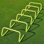 MRT Sports Speed Training and Practice Hurdle Track and Fields 6 inch for Unisex Adult Yellow Color Pack of (6 Pices)