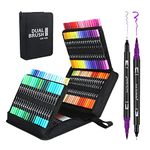 Funnasting Dual Tip Brush Pens, 120 Colors Felt Tip Pens, Colouring Pens for adults with Canvas Bag for Adult Coloring Books Drawing Sketching Bullet Journal Calligraphy