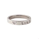 Handmade Sterling Silver Personalised Name/Date Stacking Ring