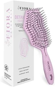 Fiora Naturals Hair Detangling Brush -100% Bio-Friendly Detangler hair brush w/Ultra-soft Bristles- Glide Through Tangles with Ease - For Curly, Stright, Women, Men, Kids, Toddlers, Wet and Dry Hair