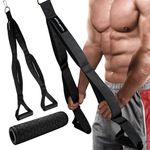 GOULIKFUL Tricep Rope Cable Attachment Exercise Handles, Greater Range of Motion, Gym&Home Multi-Workout Rope with Soft Padded Grip Accessories for Facepull&Push Down, Tricep Extension, Back&Shoulder