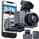 Vantrue E2 Dash Cam Front and Rear with Voice Control, 2.7K + 2.7K Dual Dash Camera for Cars, WiFi, GPS, STARVIS Night Vision, Buffered Parking Mode, G-Sensor, 2.45" IPS, 160°, WDR, Support 512GB