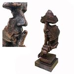 Thinker Silence Golden Statue Scekackdv Decorations Statues,Modern Creative Office Home Bookshelves Living Room Garden Space Art Decoration Sculptures, Collection Gifts for Friends 5x5x13inch