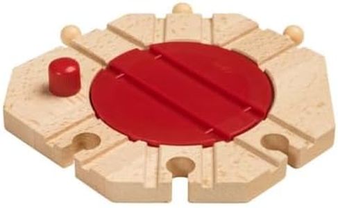 BRIO World 33361 Mechanical Turntable, Rotating Wooden Railway Track Accessory, Direct Train Switching Feature for BRIO World Sets, Kids Age 3+