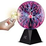 Katzco 7" Plasma Ball - with Lightning Charged Bulb - Nebula Sphere, Thunder Lightning, Plug-in - Touch & Sound Sensitive Plasma Globe, STEM Science Toy for Parties, Decorations, Prop, Kids, and Gifts