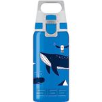 SIGG - Kids Water Bottle - Viva One Blue Whale - Suitable For Carbonated Beverages - Leakproof - Dishwasher Safe - BPA Free - Sports & Bike - Blue - 0.5L