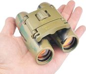 Compact Binoculars, Small Folding Binoculars, Easy Focus for Kids Adults Bird Watching Travel Hunting Concerts Sports, Waterproof Telescope with Strap Bag (30X60 Military)