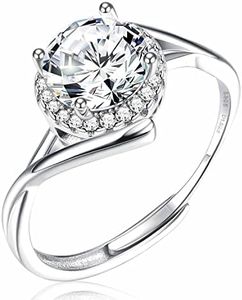 MILACOLATO Anillos Moissanite Plata 925 Para Mujer Alianzas Boda Ajustable, Brillante D1.50ct Moissanite Diamante Anillo Promesa, Micro Pavé Zirconia Compromiso Anillo Nupcial Joyas Regalos Con Caja