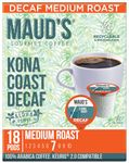 Maud's Decaf Kona Coffee Pods, 18 ct | Decaffeinated Kona Coast Blend | 100% Arabica Medium Roast Coffee | Solar Energy Produced Recyclable Pods Compatible with Keurig K Cups Maker