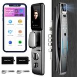 Golens Alloy Steel X74 Smart Door Lock|6 Ways Unlocking|Fingerprint|Mobile App|Rfid Card|Pin|Otp|Mechanical Key|Camera Technology|Keyless Entry Digital Lock(Grey Silver)