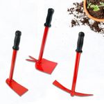 Cinagro Garden Tool Kit 3 Pieces - Garden Hoe, Garden Tiller & Garden Hand Hoe with 2 Prongs, Terrace Gardening Accessories, Gardening Tools Kit for Home Gardening, Farming Tools