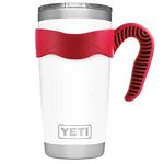 ALIENSX Tumbler Handle for YETI Rambler Cup, Anti Slip Travel Mug Grip Cup Holder for Stainless Steel Tumblers, Yeti, Ozark Trail, Rtic,Sic and More Tumbler Mugs BPA Free (RED, 20OZ)