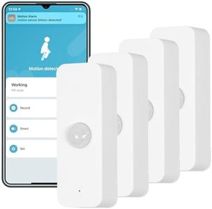 WiFi Capteur de Mouvement Intelligent, détecteur de Mouvement pour la sécurité Domestique, capteur de Mouvement sans Fil avec APP de télésurveillance, Commande vocale Compatible avec Alexa. 4Pcs