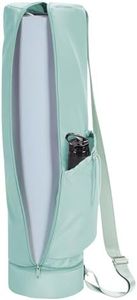 sportsnew Yoga Mat Bag, Full Zip Cargo Yoga Mat Carrier Bag with Drawstring Water Bottle Pocket and Bottom Wet Pocket, Yoga Mat Carrier Holder Multi-Functional Storage Bag, Mint Green patent pending