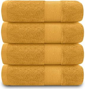 GC GAVENO CAVAILIA Toallas de baño de 700 g/m², Paquete de 2 Toallas de baño Grandes, Juego de algodón Egipcio, Toallas de Secado rápido, Toallas de Tacto Suave, Ocre, 90 x 140 cm