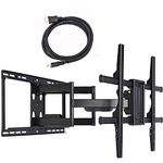 VideoSecu 25 inch Extension Heavy Duty Dual Arm Articulating TV Wall Mount Bracket for Most 37" 39" 40" 42" 46" 47" 48" 50" 52" 55" 58" 60" 62" 65" 70" FLAT Plasma LCD TV 1H8