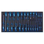 Draper 27-Piece Screwdriver Set | Soft Grip Hand Tools | Eva Insert Tray | Chrome Vanadium Steel | Sand Blast Finish Tips | Home DIY and Professional | 63406