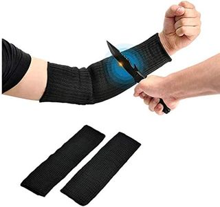 Arm Protective Sleeves,Kevlar Sleeves Cut Resistant Heat Resistant Sleeve,Anti Abrasion Safety Armband for Garden Kitchen Work 1 Pair (Black)