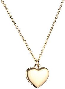 WangGao Stainless Steel Simple Heart Pendant Necklace for Women Love Charms Thin Chain Jewelry