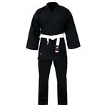 G4 Karate Suit GI Aikido Training Adult Student Uniform Set Free Belt Black White, Black, 7