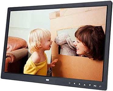 Dpofirs 1280 * 800 Digitaler Fotorahmen mit 15-Zoll Screen, HD Slim Digitalframe-Audioplayer, Fotorahmen Multifunktionaler Wecker mit Ständer, Bestes Hochzeitsgeschenk(Schwarz)