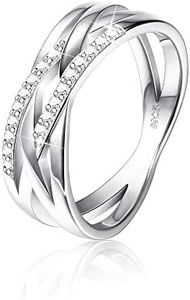Sllaiss 925 sterling silver X rings for women Double X thumb rings knuckle stackable silver rings for men love wedding ring (5)