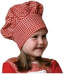 Dress Up America Chef Hat for Kids - Red and White Gingham Bakers Hat