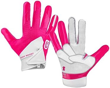 Grip Boost Peace Football Gloves Pro Elite - Adult Sizes (Pink, Large)