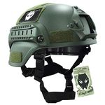 ATAIRSOFT Tactical Airsoft Paintball MICH 2000 Helmet with Side Rail & NVG Mount OD