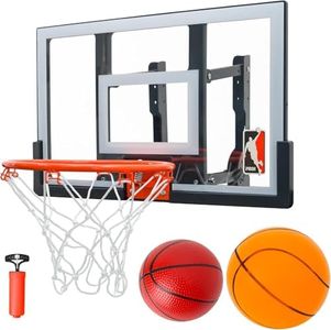 Efficraft Mini Basketball Hoop Indoor 25 Inch,Adjustable-Height Wall Mount Basketball Backboard，Basketball Backboard&Rim Wall Mount, Indoor Wall Mount Basketball Hoop for Home,Mini Hoop 2Ball