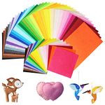 koitoy 60pcs Felt Fabric Sheets -Textile Fabrics DIY Craftwork, 40 Assorted Colors Used for Sewing and DIY Crafts,Christmas Ornament Crafts for Children Nonwoven (60pcs)