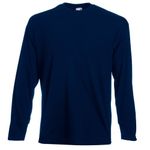 Fruit of the Loom Mens Long Sleeve Value T Shirt Navy XL