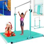 PreGymnastic Sturdy High Bar for Training 48''-71'' Heights Adujustable-No Wobble Gymnastic Bar for Kids Ages 3-14 Years, Weight Limit 400 lbs, Gymnastic Kip Bar for Boys and Girls at Home or Gym