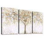 3 Panels Wooden Framed Tree Canvas Wall Art Canvas Painting Poster Abstract Canvas Prints Pictures for Living Room Bedroom Bathroom Home Office Wall Decoration Ready To Hang 120x60cm(16"x24"x3pcs)