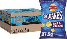 Walkers Squares Delicious Snacks 27.5g x Case of 32 Bags (Salt & Vinegar)