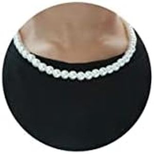 Pearl Necklace for Men, 6mm 8mm White Round Pearl Necklace Pearl Choker Necklace Fashion Jewelry with Delicate Box for Men Women Teens, 18Inches - 6mm, Imitation Pearl, Hypoallergenic Metal, No